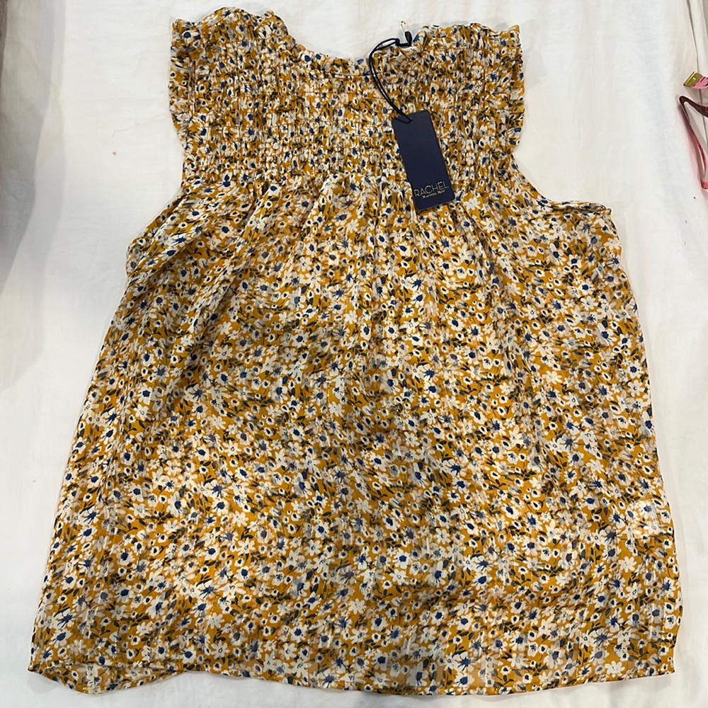 Rachel Roy semi sheer top with metallic thread detail. new with tags